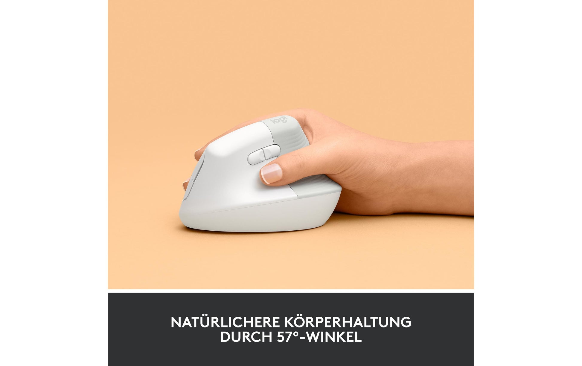 Logitech LIFT Maus – weiss/hellgrau