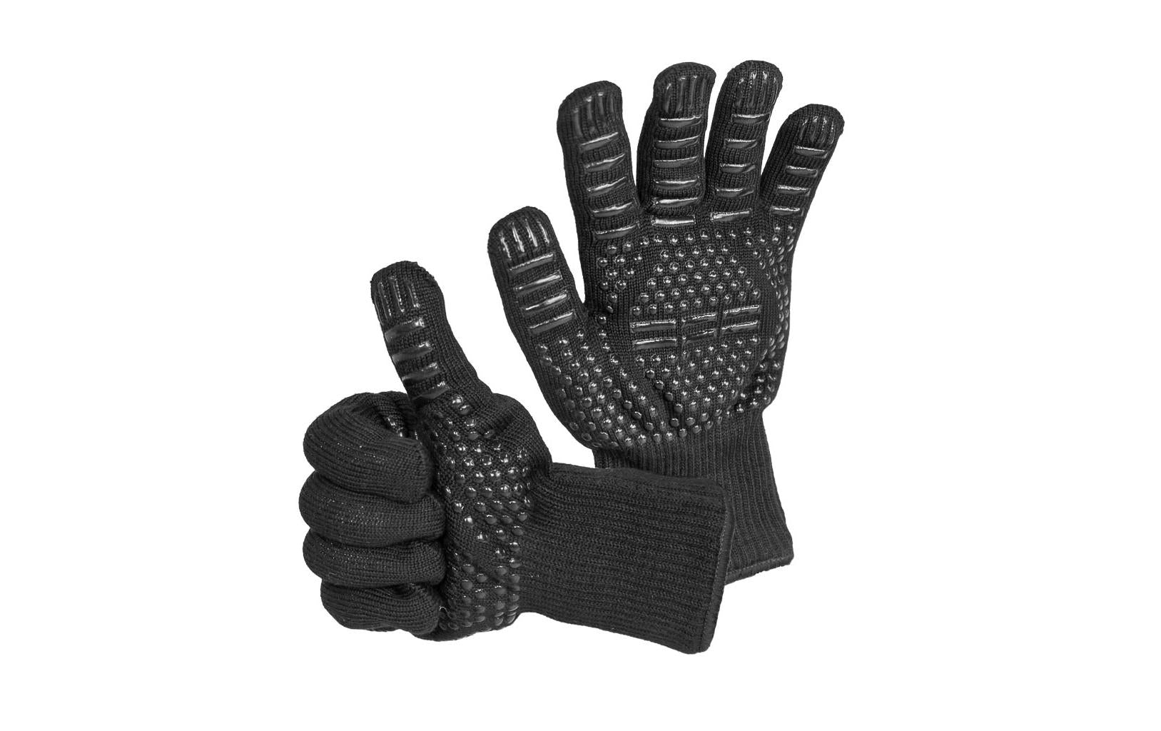 FENNEK Grillhandschuhe – Einheitsgrösse – Aramid/Silikon, Schwarz, Hitzebeständig bis 500 °C