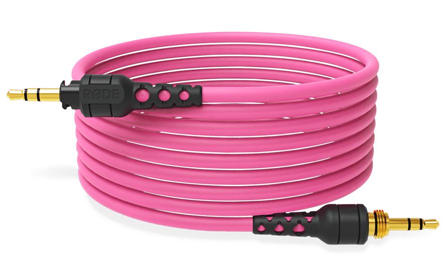 RØDE 3,5-mm-Klinkenkabel – Stecker zu Stecker – 2,4 m, 3-polig (TRS), Pink, für NTH-100