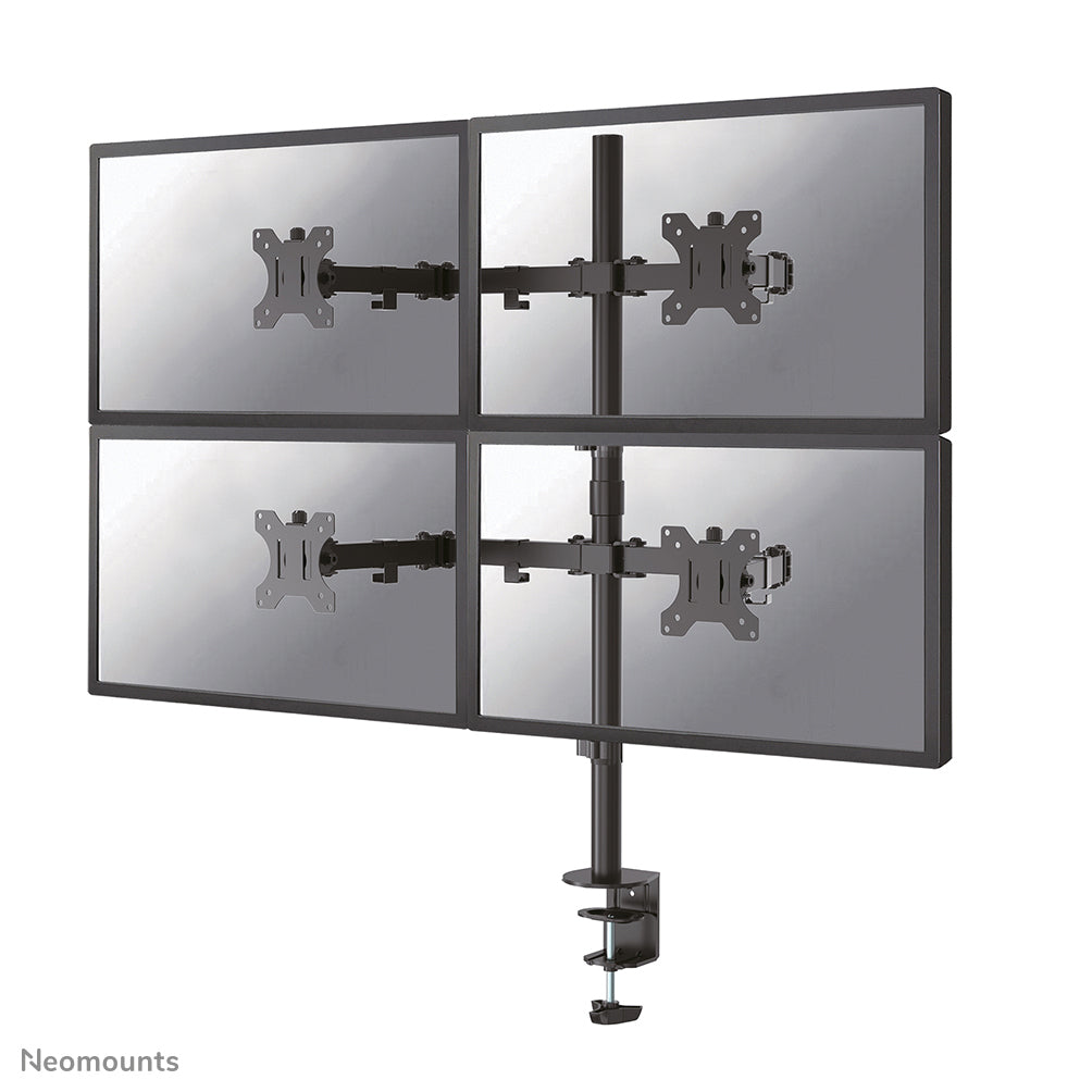 Neomounts FPMA D550D4 – Monitorarm, 4-fach, neigbar und schwenkbar, bis 32", 6 kg pro Bildschirm, schwarz