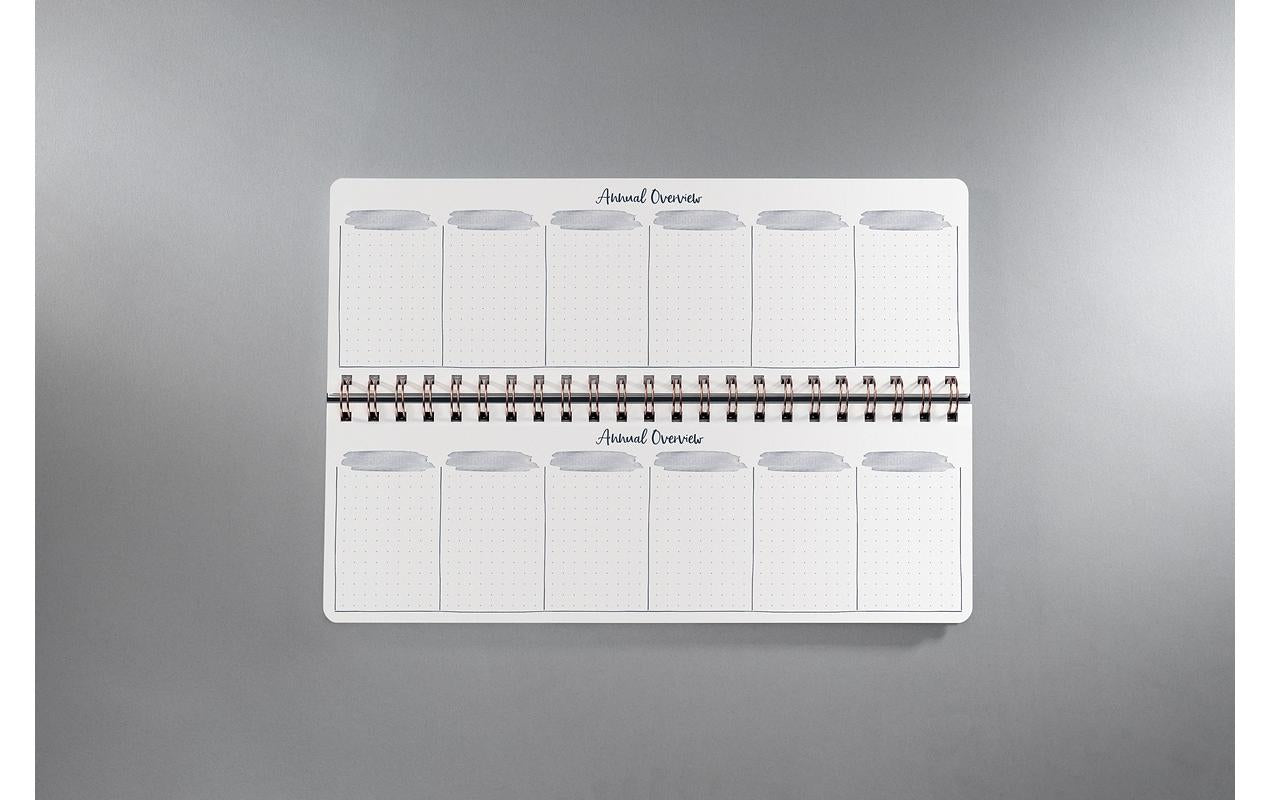 Sigel Jolie JP101 – Tischkalender ohne Jahr, Wochenplaner, 30 × 11,4 cm, Spiralbindung, Englisch, Apricot