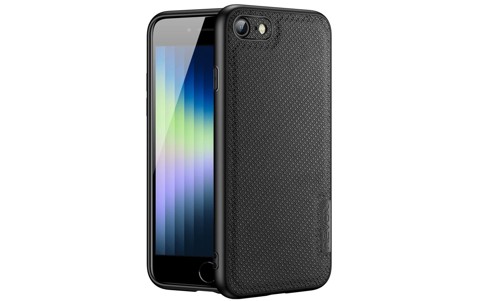 nevox StyleShell Nylo Backcover – für Apple iPhone 7/8/SE (2. & 3. Gen.), Nylon+PC+TPU, Schwarz