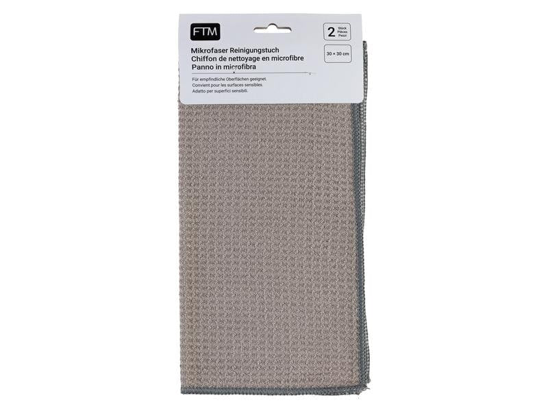 FTM Mikrofasertuch – Grau – 30 × 30 cm – 2er-Set