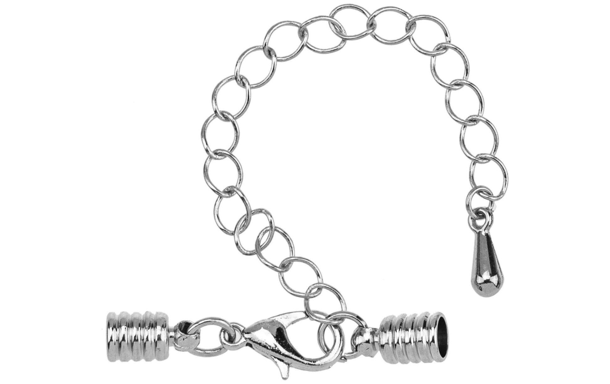 GLOREX Schmuckverschluss – Metall, Silber – Endkappen – 1 Stück