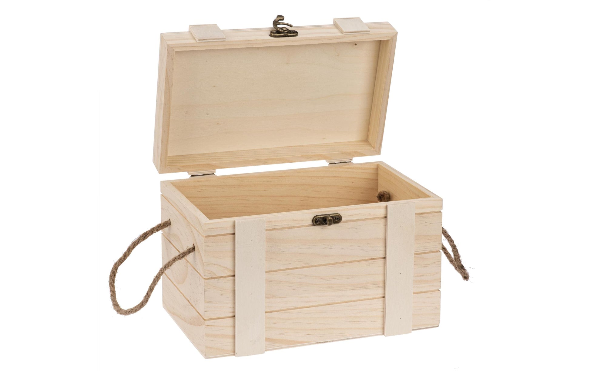 GLOREX Truhe – Holz – natur – 155 × 165 × 250 mm – verriegelbar