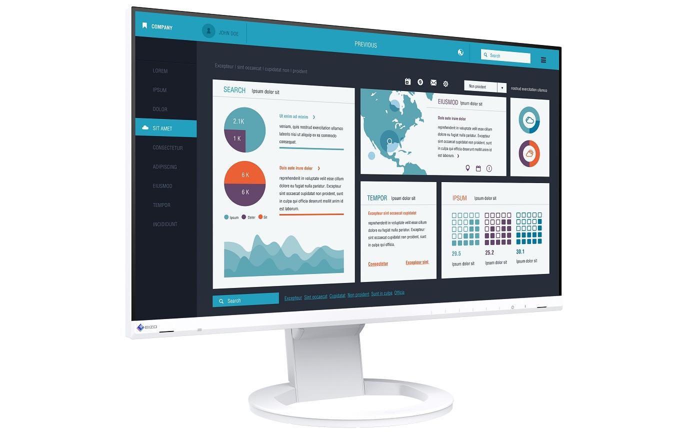 EIZO EV2490-Swiss Edition – Monitor, 23,8" 1920 × 1080 (Full HD), IPS, 60 Hz, 250 cd/m², VESA 100 × 100, Weiss