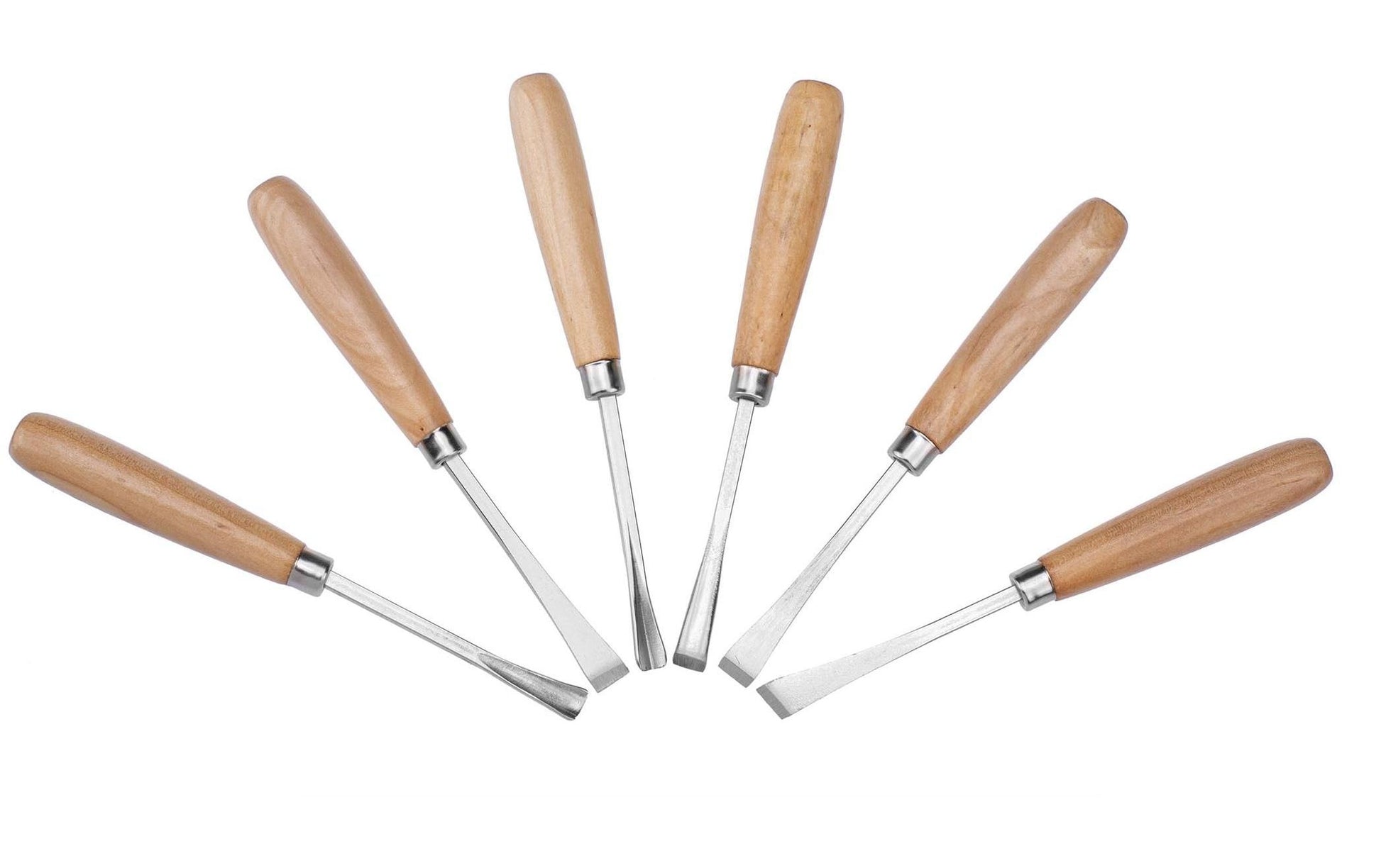 Glorex Tranchiermesser Set – 6-teilig, Holzgriff, Tragetasche