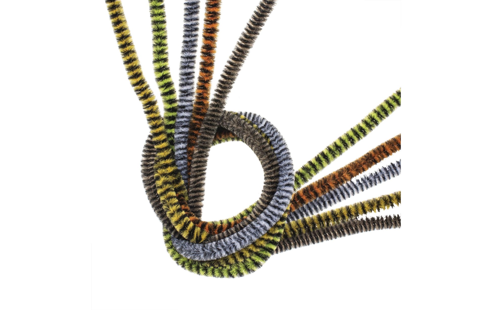 GLOREX Biegeplüsch, Chenilledraht, Mehrfarbig, Ø 8 mm × 50 cm, Set à 10