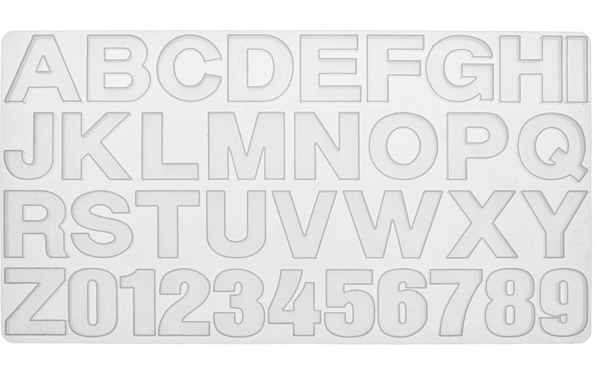 Glorex – Silikon-Form Buchstaben und Zahlen – 360 × 190 mm, 36 Stück
