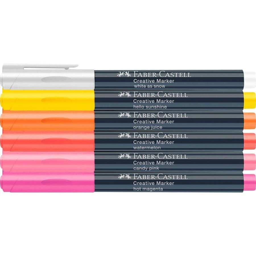 Faber-Castell Non-Permanent Marker Creative – Rundspitze 1,5 mm – Sortiert – Trocken abwischbar