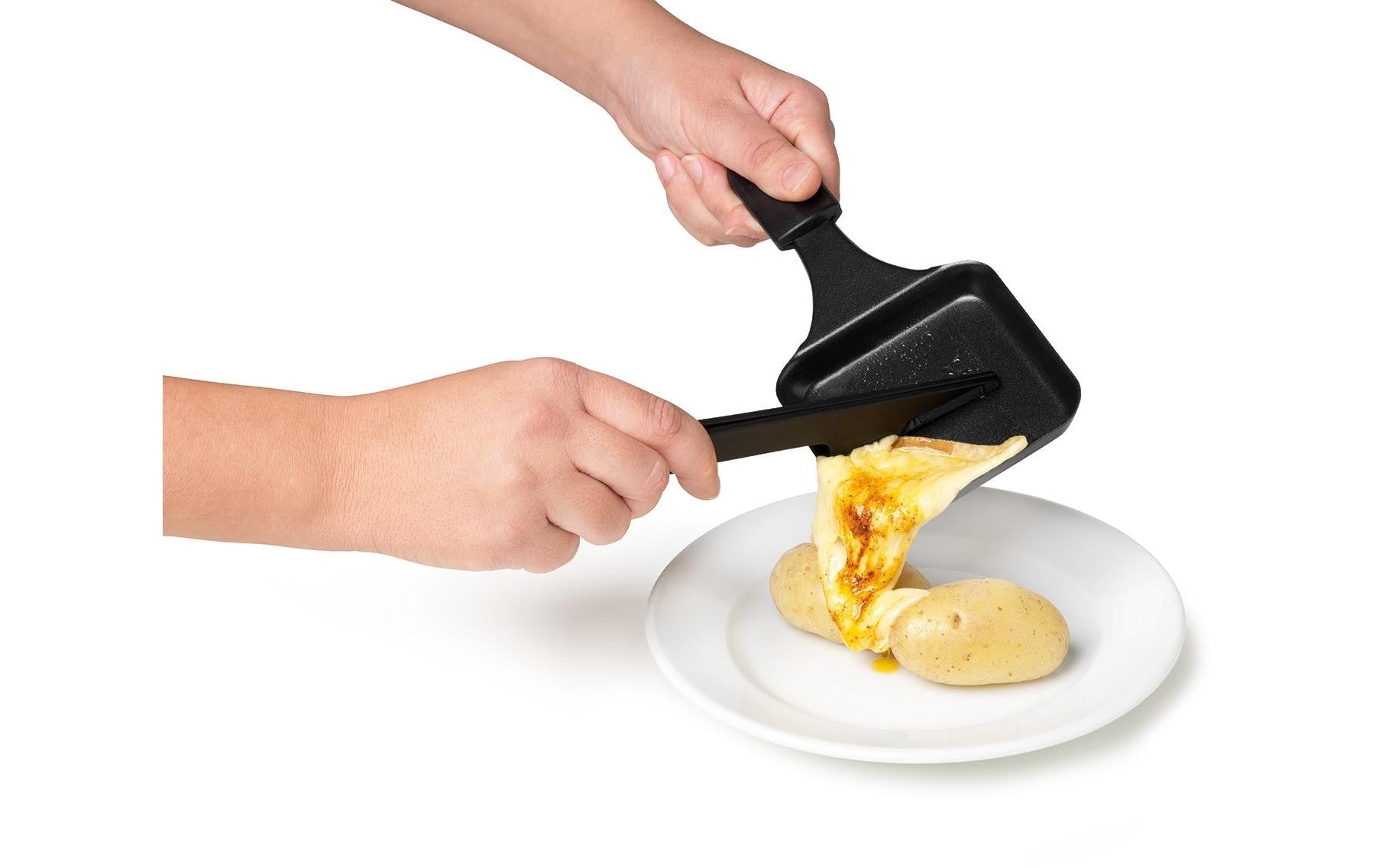 Stöckli Raclette-Zange, 2 Stk., 18 cm, Silikon, Schwarz, Hitzebeständig