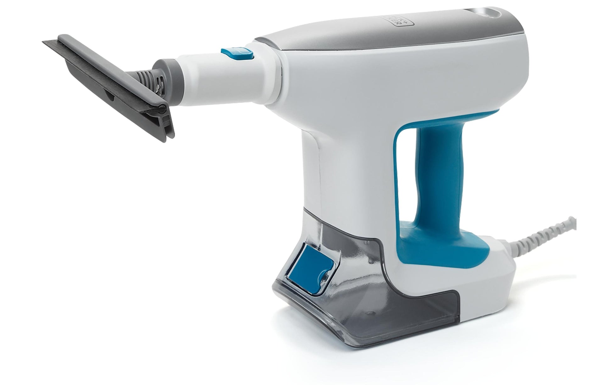 Black & Decker Dampfbesen – 500 ml, türkis, weiss, für Hartböden