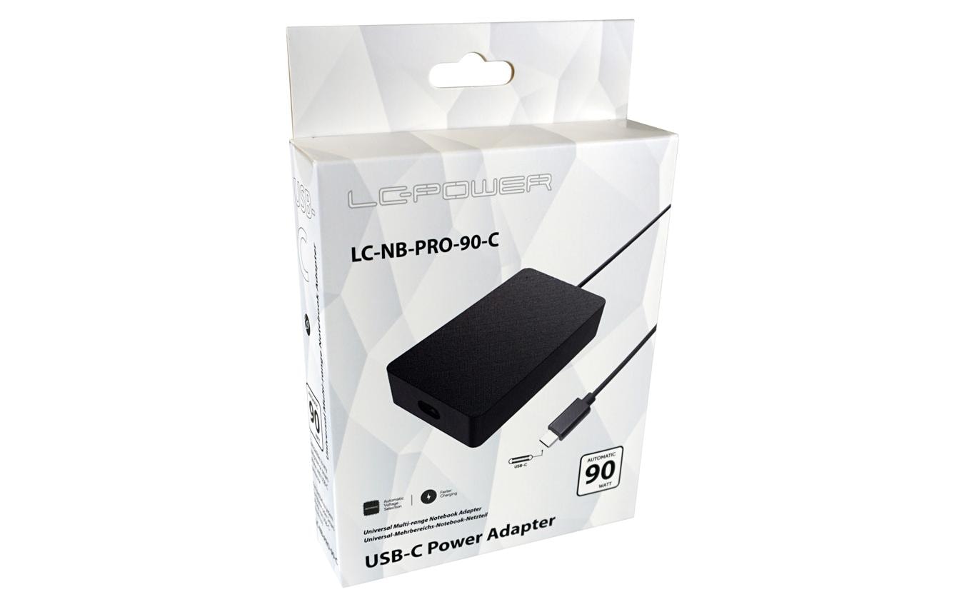 LC-Power LC-NB-PRO-90-C Netzteil 90 W – für verschiedene Geräte – schwarz