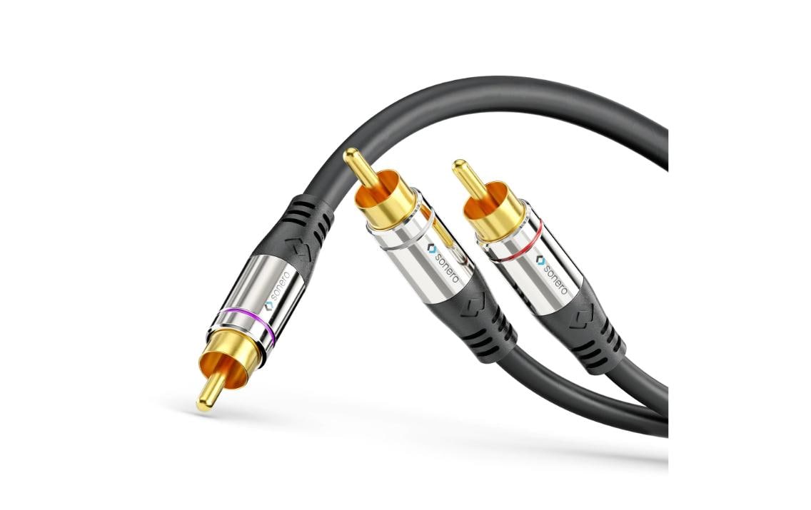 Sonero Cinch-Kabel (2×) – Cinch Stecker–2× Cinch Stecker – 10 m, vergoldete Stecker