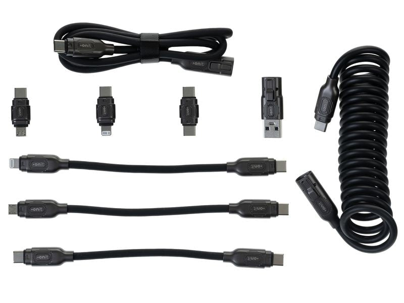 ONIT USB-Kabel, USB-A/USB-C zu USB-C/Lightning/Micro-USB, 2,6 m, Lade-/Datenkabel