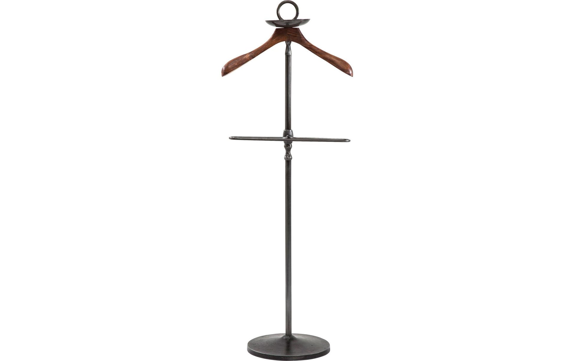 KARE Design Garderobenständer – Stahl/Mango, Schwarz/Braun, 49 × 29 × 124 cm