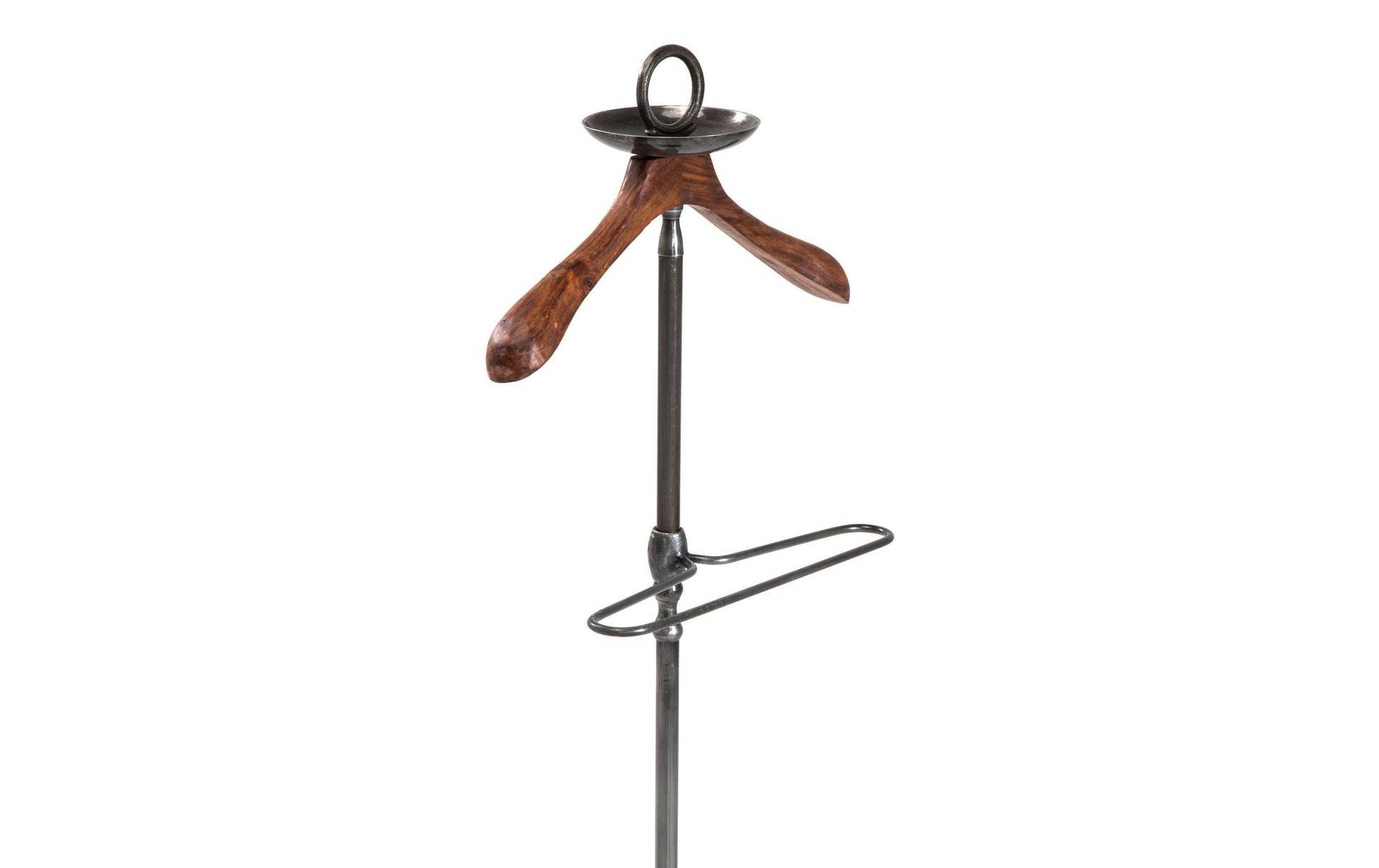 KARE Design Garderobenständer – Stahl/Mango, Schwarz/Braun, 49 × 29 × 124 cm