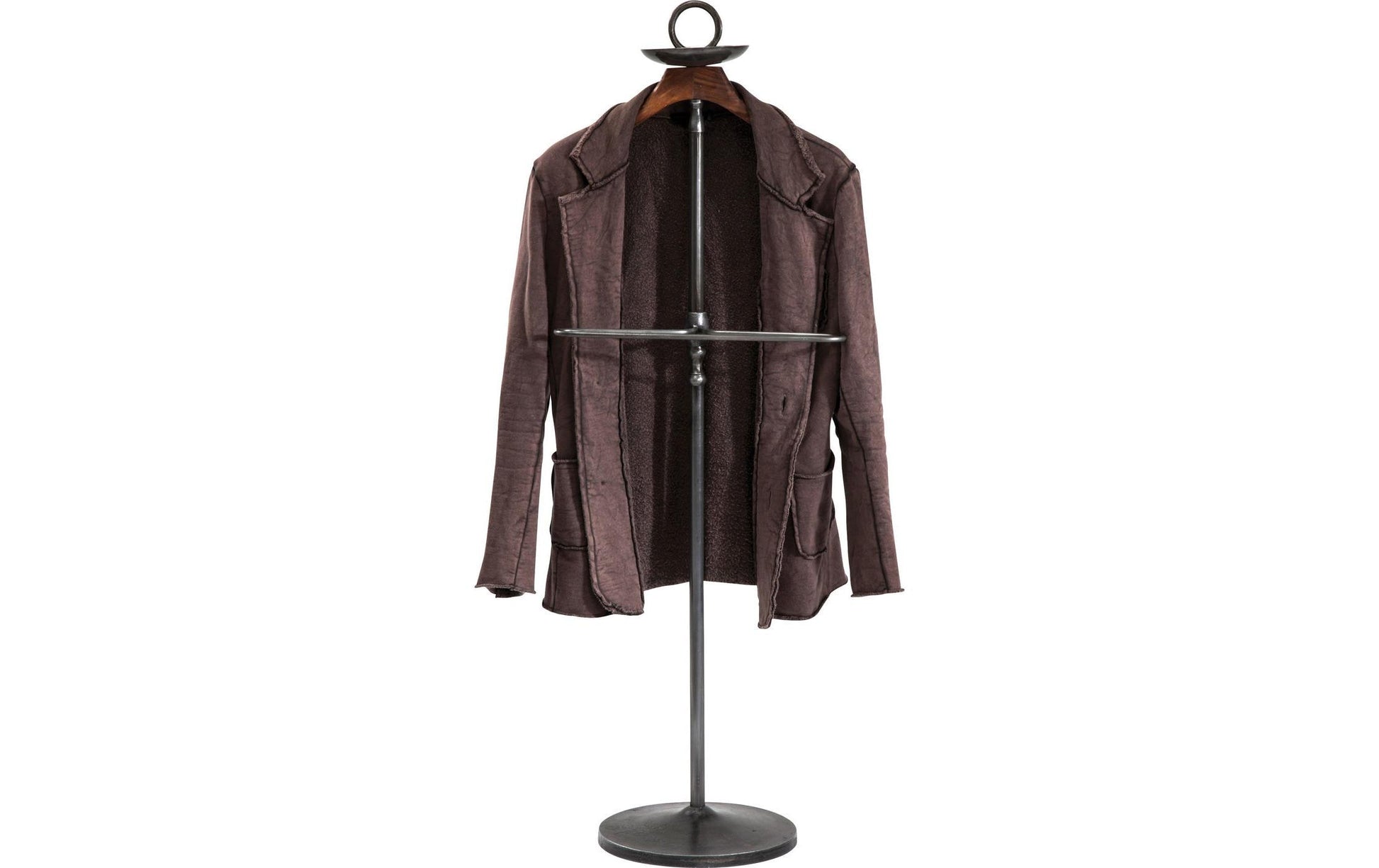 KARE Design Garderobenständer – Stahl/Mango, Schwarz/Braun, 49 × 29 × 124 cm