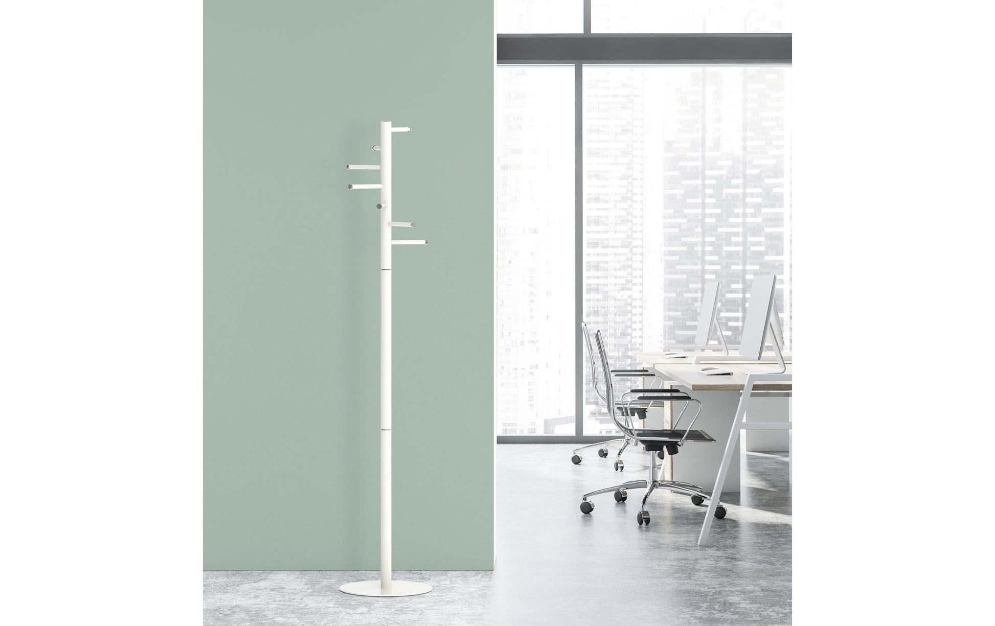 Maul Garderobenständer Caurus – Stahl, Weiss, 177 cm
