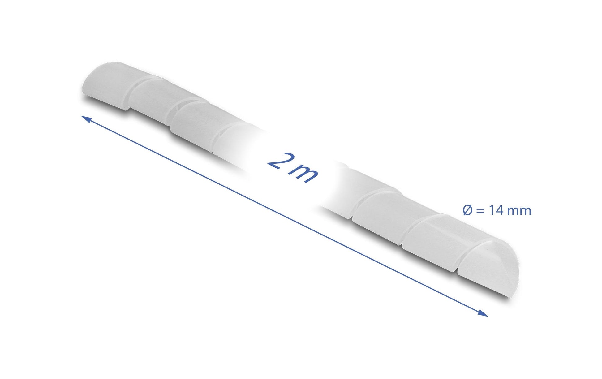 DeLOCK Kabelschlauch, Ø 14 mm, 2 m, Polyethylen (PE), zuschneidbar – transparent