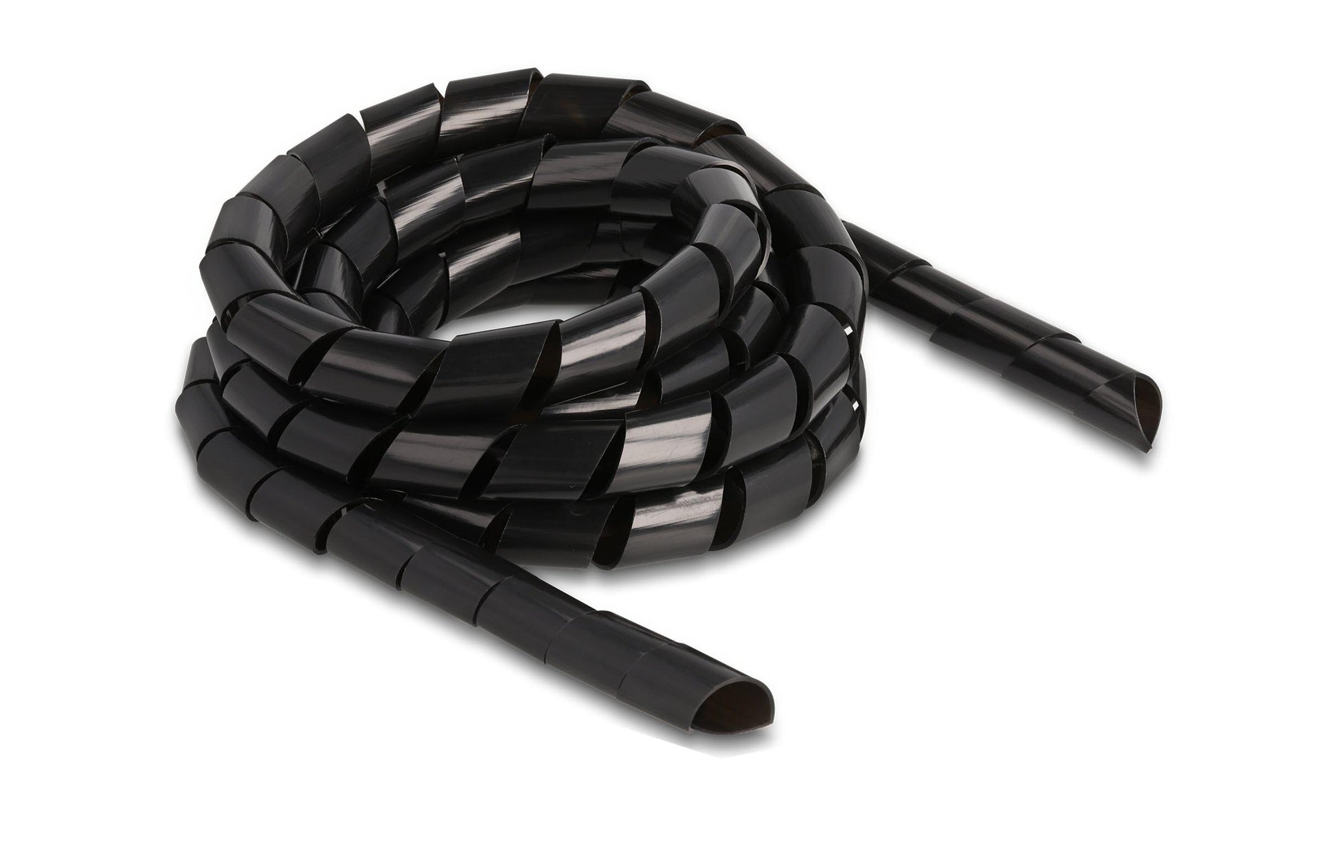DeLOCK Flexibler Spiralschlauch – 16 mm × 2 m – Polyethylen, Zuschneidbar – Schwarz
