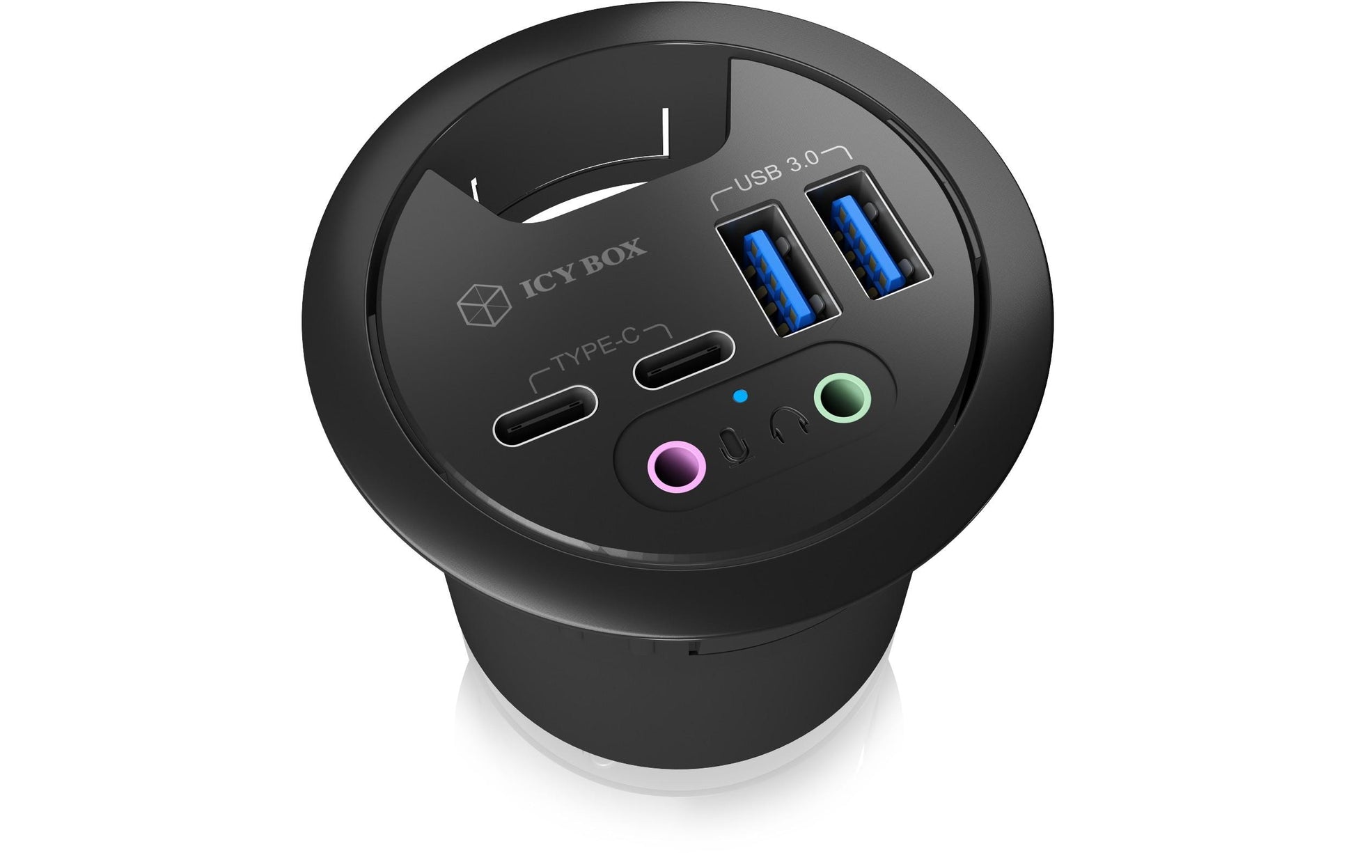 ICY BOX IB-Hub1403B USB-Hub – USB-A, 2× USB-C, 3,5 mm Audio