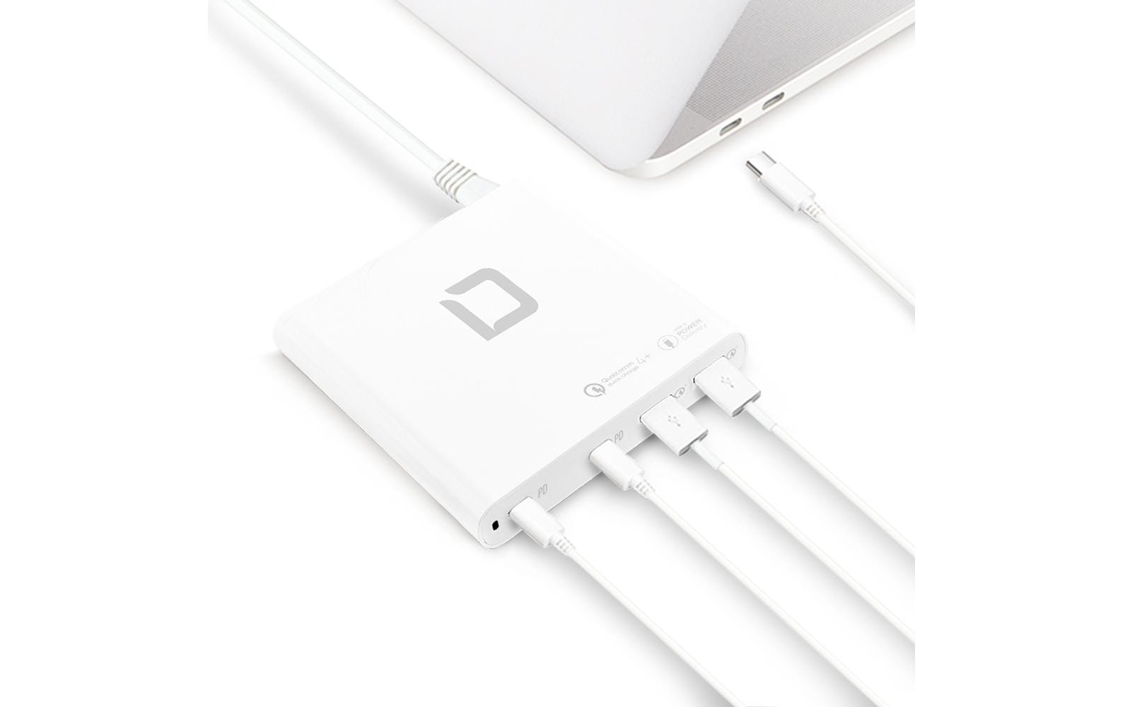 DICOTA D31893 Netzteil (EU, UK) – 120 W, 2× USB-C + 2× USB-A, PD, QC – für Laptops, Smartphones, Tablets