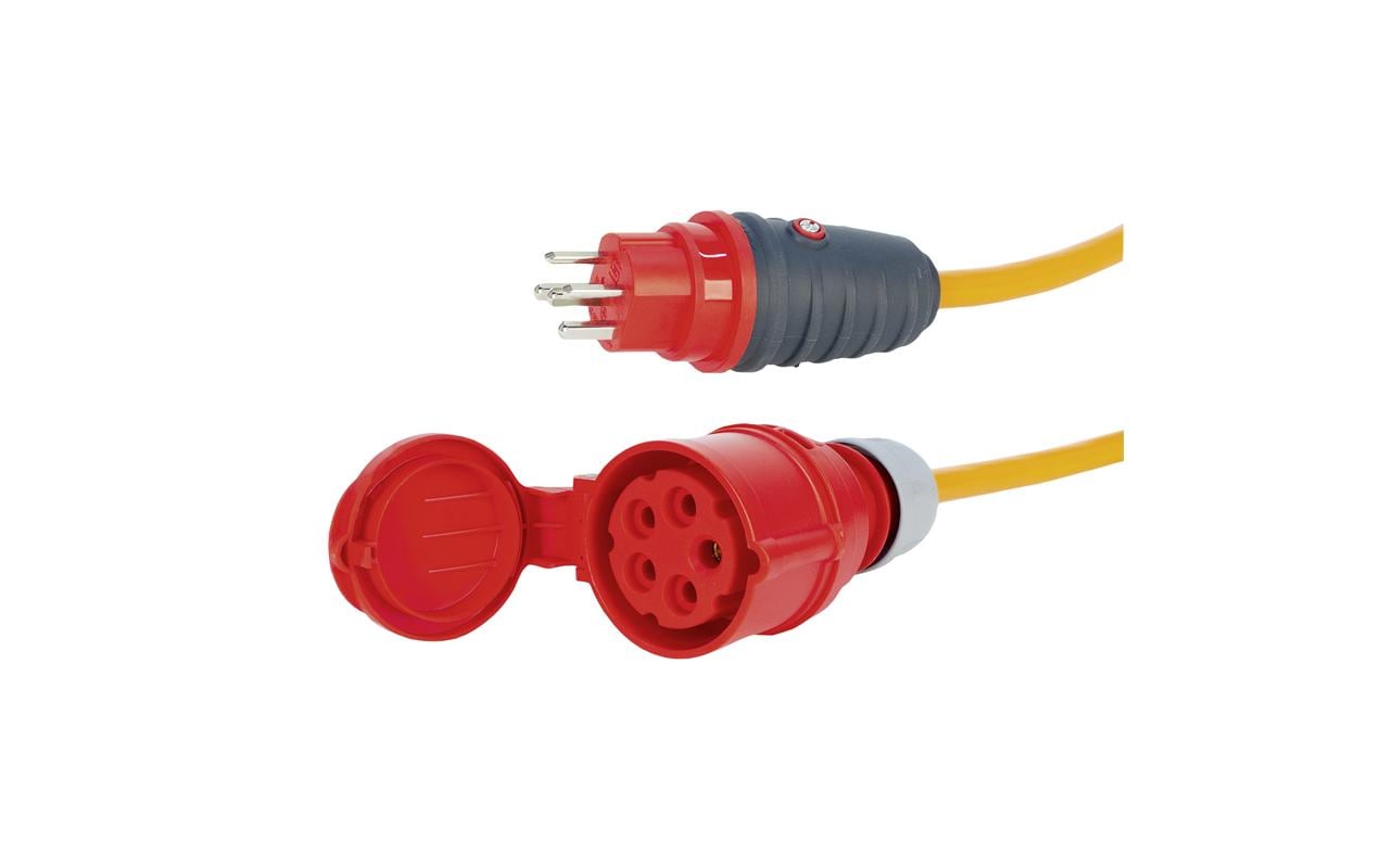 Steffen Verlängerungskabel T25–CEE 16-5, 0,3 m, IP44, 2,5 mm², 5-adrig, PUR-Mantel, halogenfrei, montiert