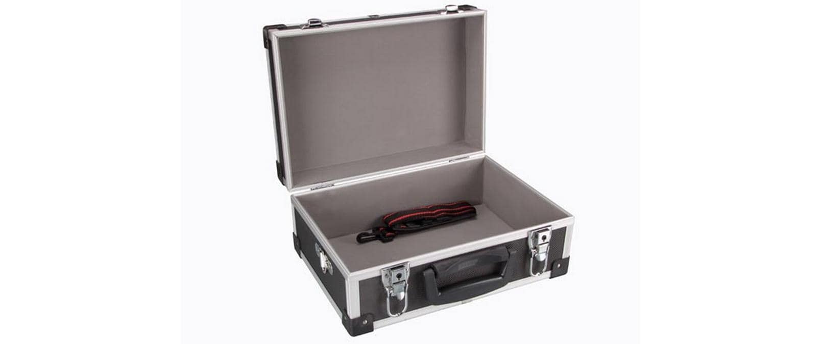 Perel Werkzeugkoffer – leer, abschliessbar, mit Handgriff, schwarz, Kunststoff, B 320 × H 150 × T 230 mm
