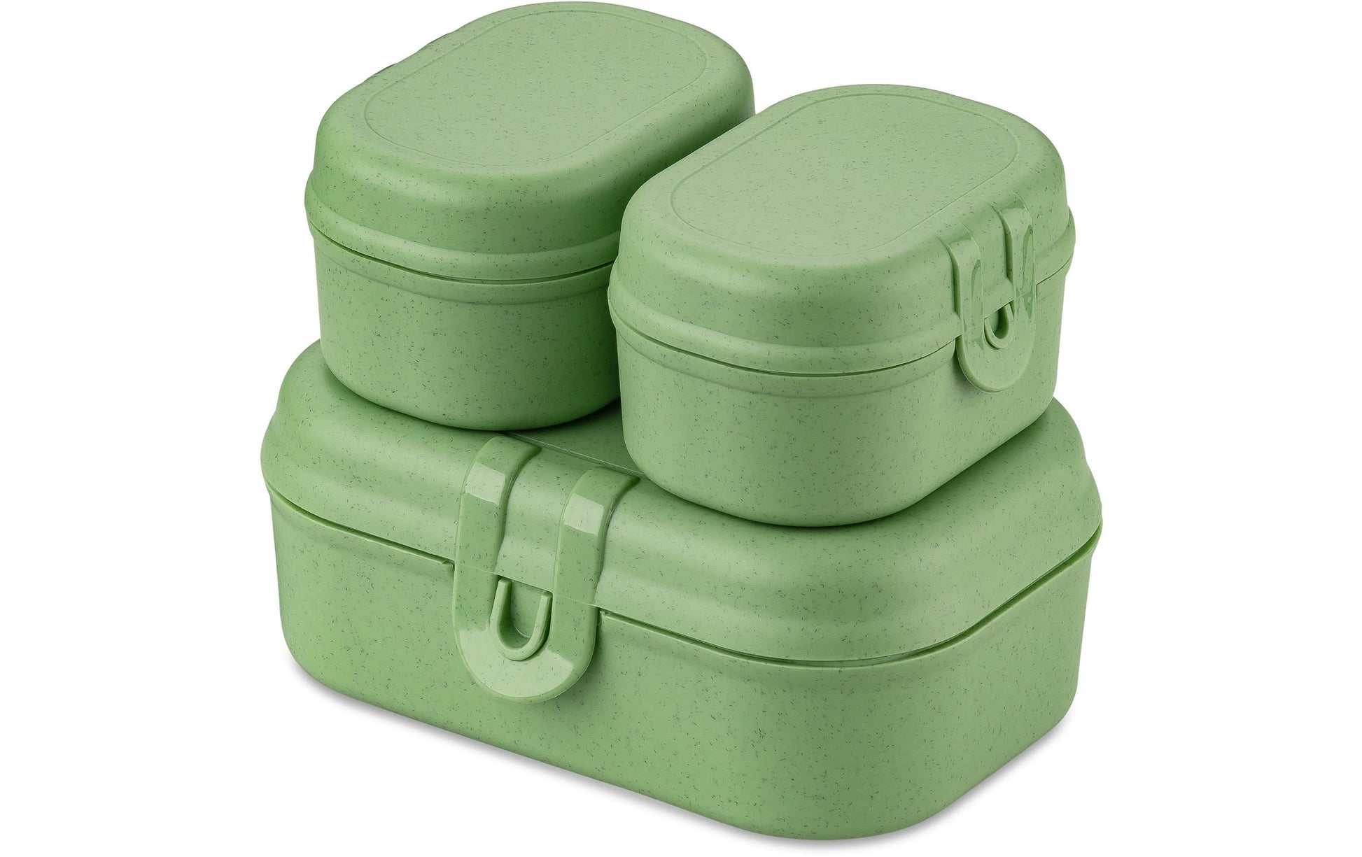 Koziol Lunchbox Pascal ready mini – 3er Set, 10,8 × 15,1 × 6,0 cm, Kunststoff (biozirkulär), spülmaschinenfest