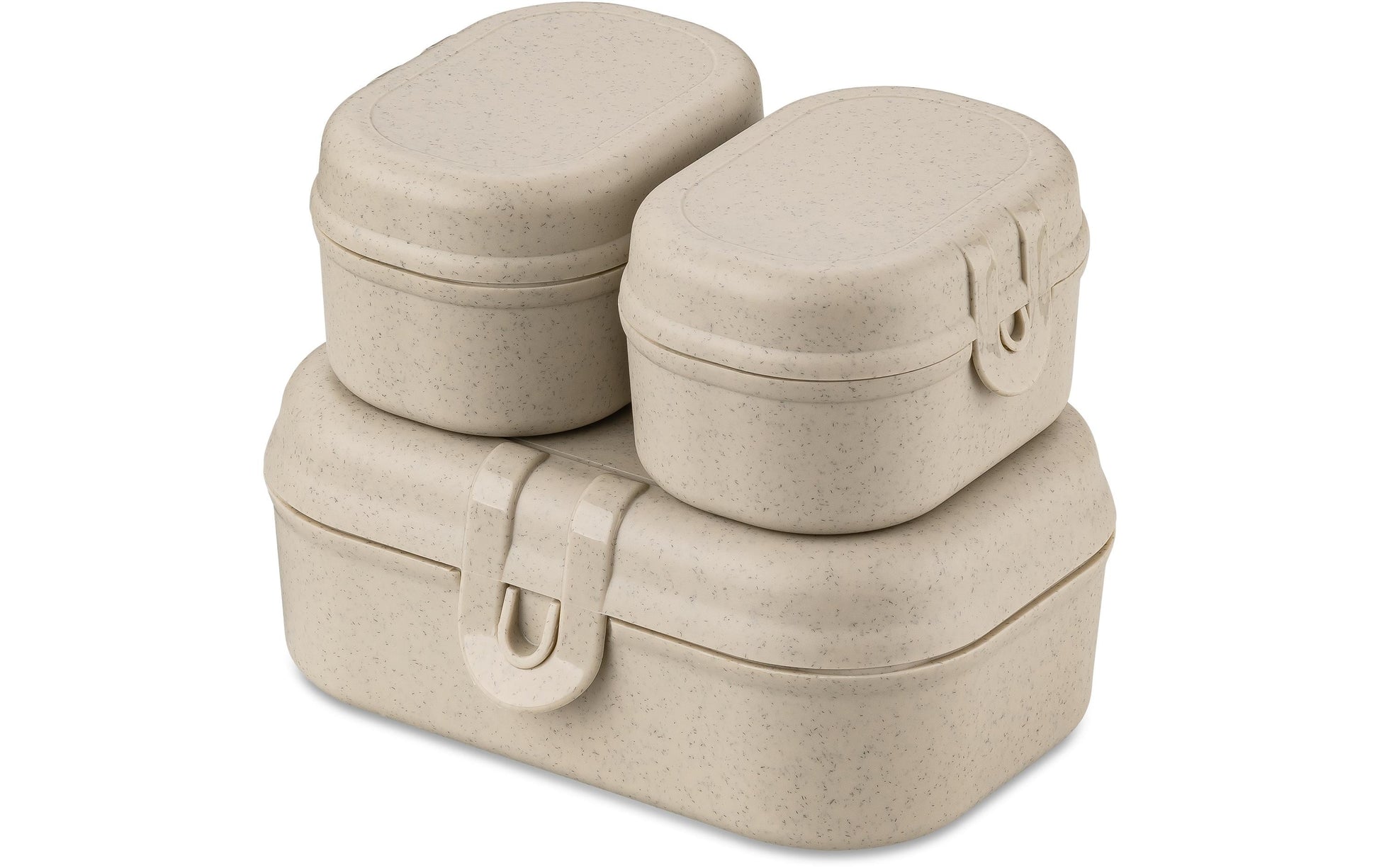 Koziol Pascal ready mini – Lunchbox 10,8 × 15,1 × 6 cm, Biokunststoff, BPA-frei, 3-teilig