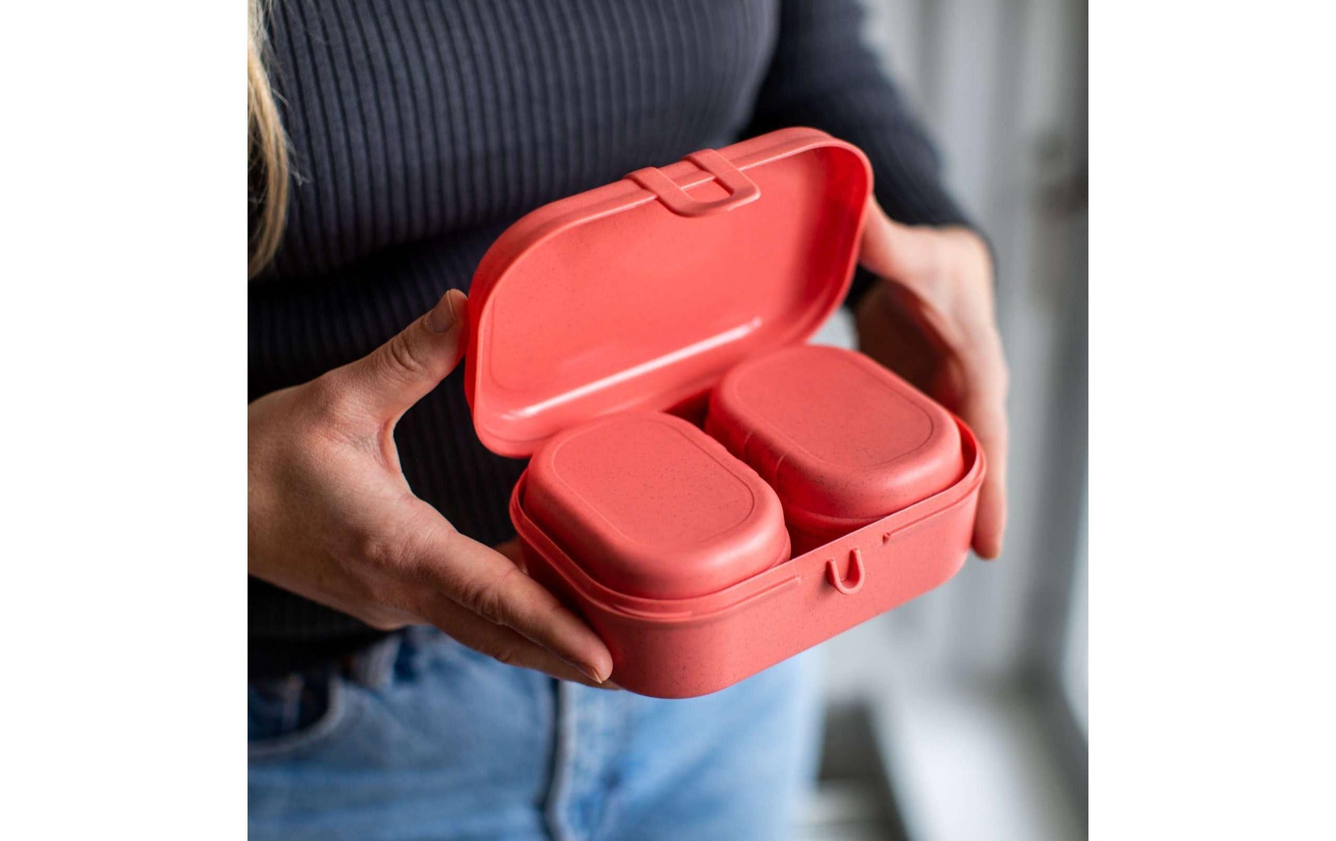 Koziol Lunchbox Pascal ready mini – 3er Set, 10,8 × 15,1 × 6,0 cm, Kunststoff (biozirkulär), spülmaschinenfest