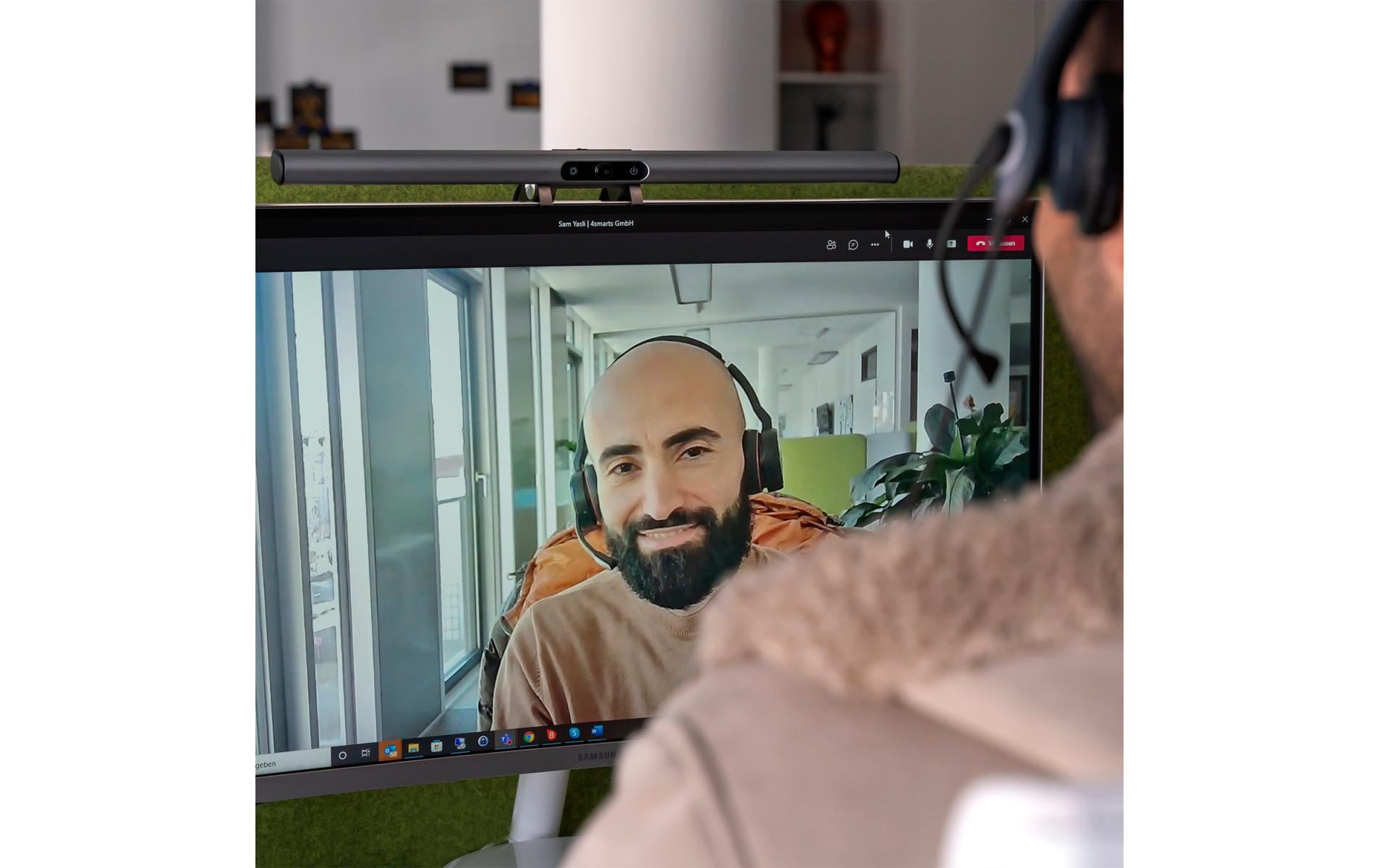 4smarts 2in1 LightBar – Webcam – Full HD 1080p, USB‑A, Schwarz