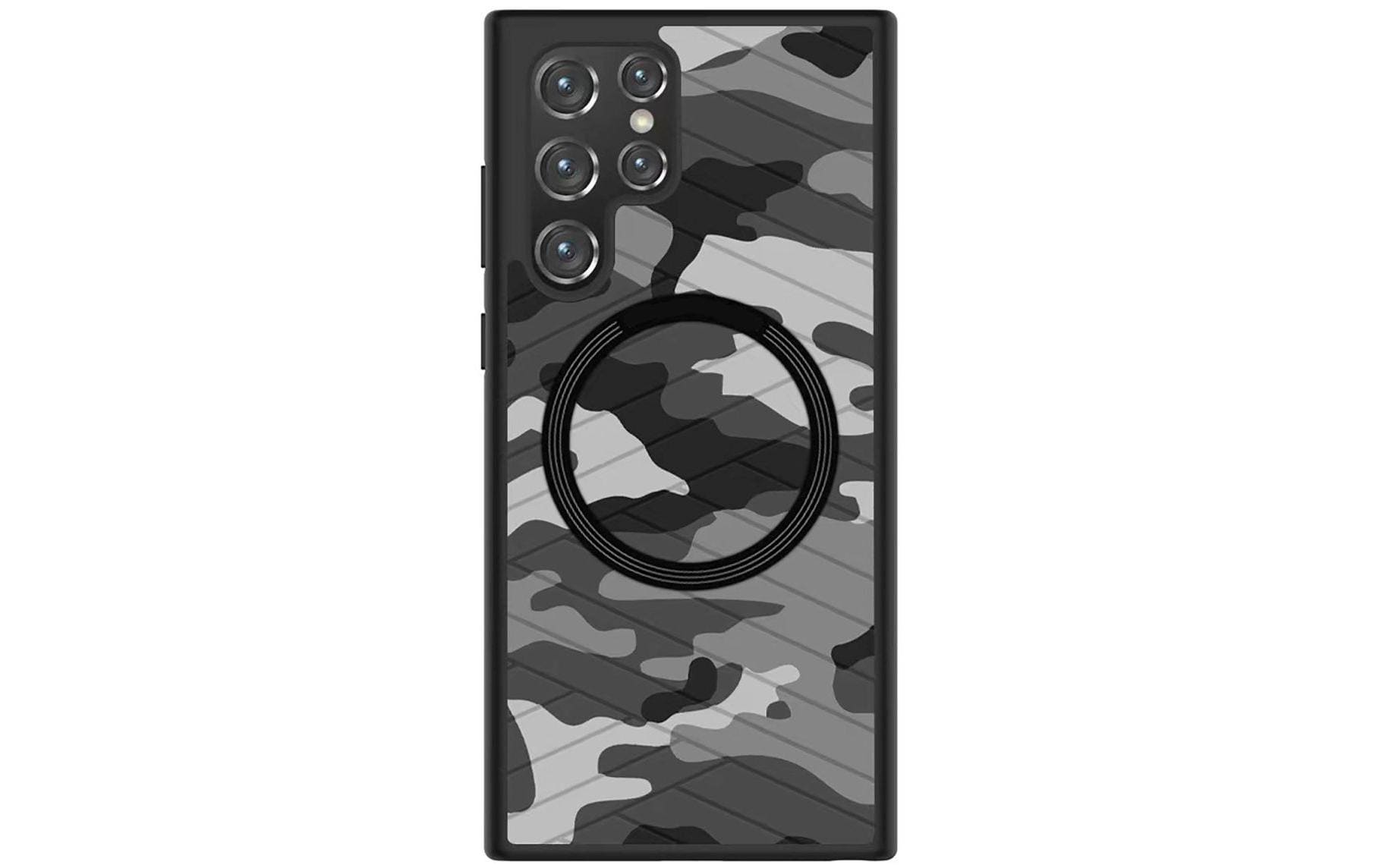 4smarts Jungle Backcover – für Samsung Galaxy S22, Kohlefaser, Grau, Camouflage