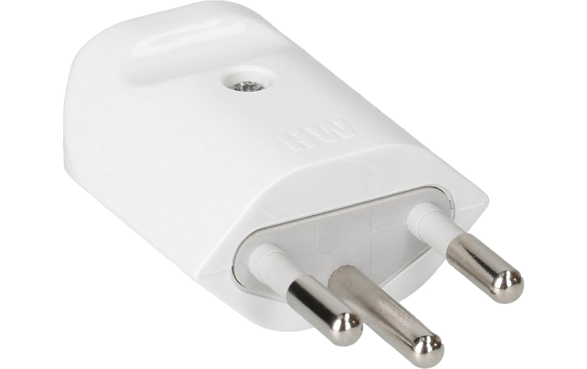Max Hauri AG 164451 Montagestecker – 3-polig, 230 V, 10 A, Polycarbonat, 20 × 35 mm, Weiss