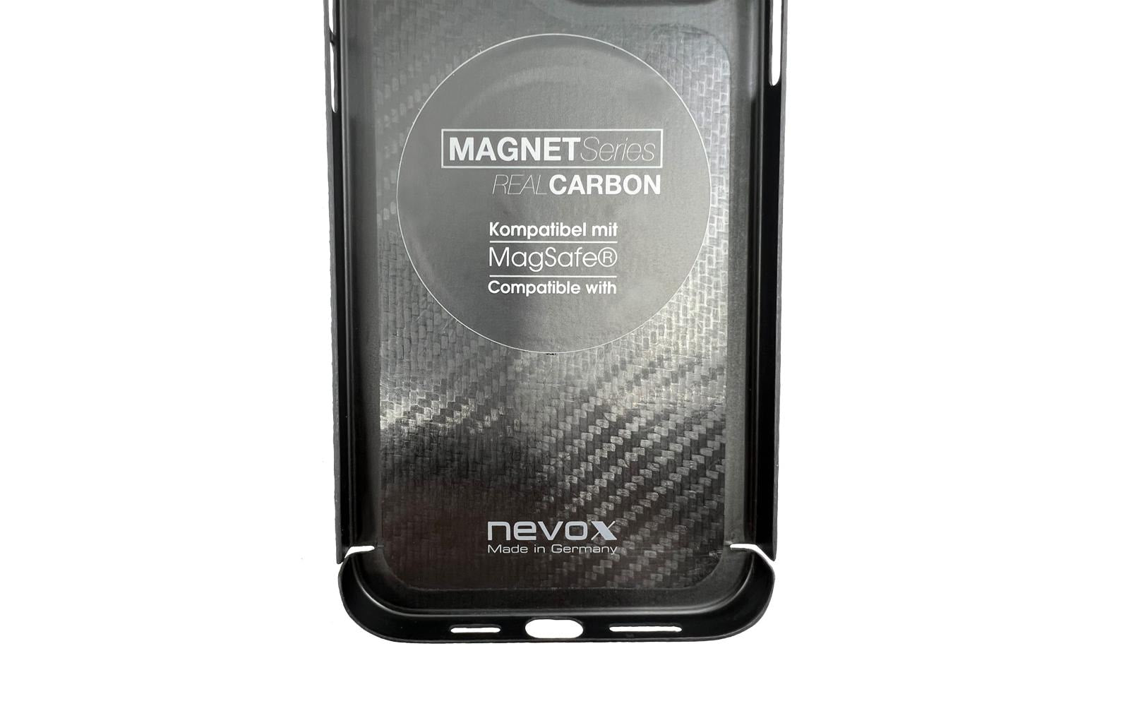 Nevox – Backcover Carbon Serie – für Apple iPhone 15 Pro – schwarz – Aramidfasern, MagSafe-kompatibel