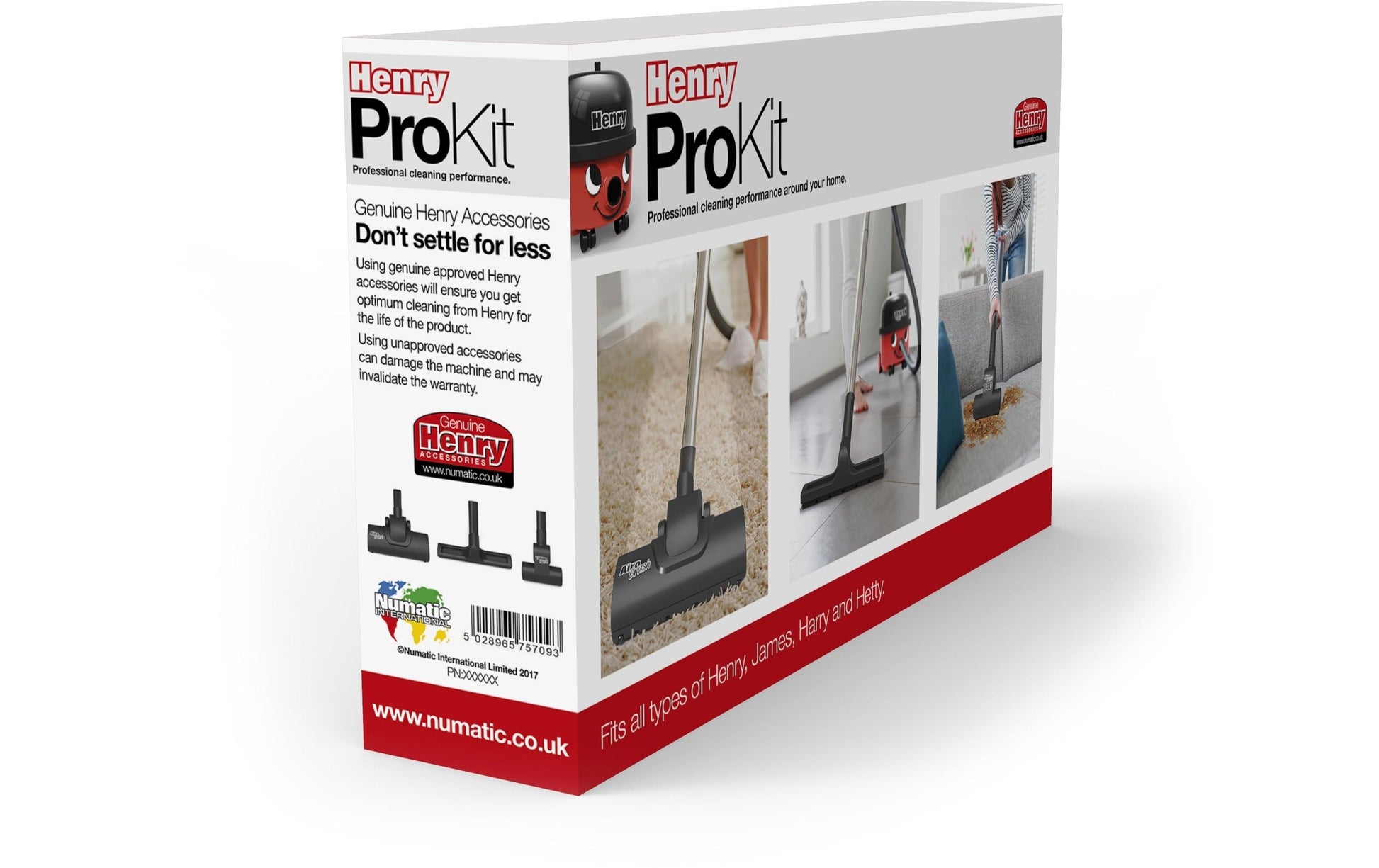 Numatic Bodendüsen-Set Henry ProKit – 3 Aufsätze, für Industriesauger, Universal