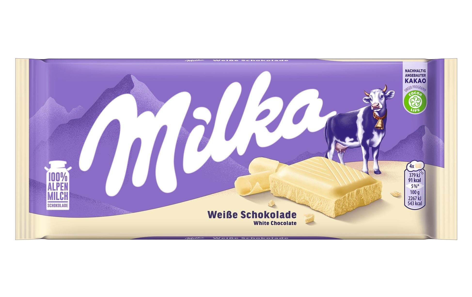 Milka weisse Schokolade – 90 g