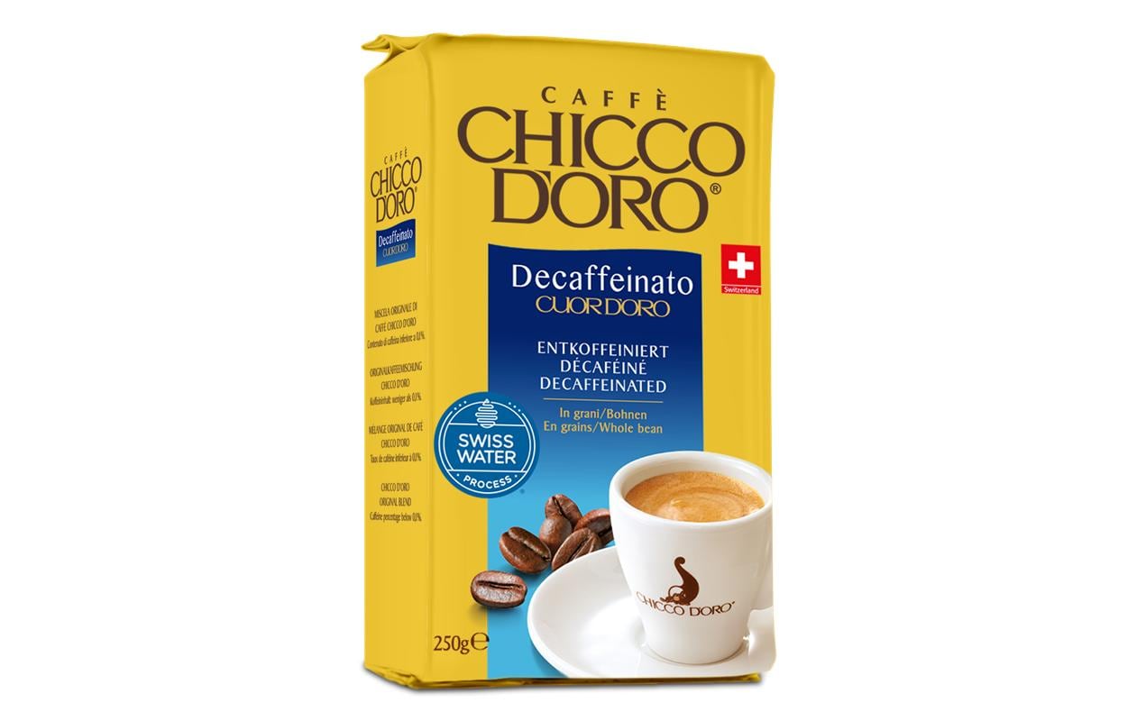 Chicco d'Oro Caffè Cuor d'Oro – Kaffeebohnen – Espresso, entkoffeiniert, Arabica/Robusta, 250 g