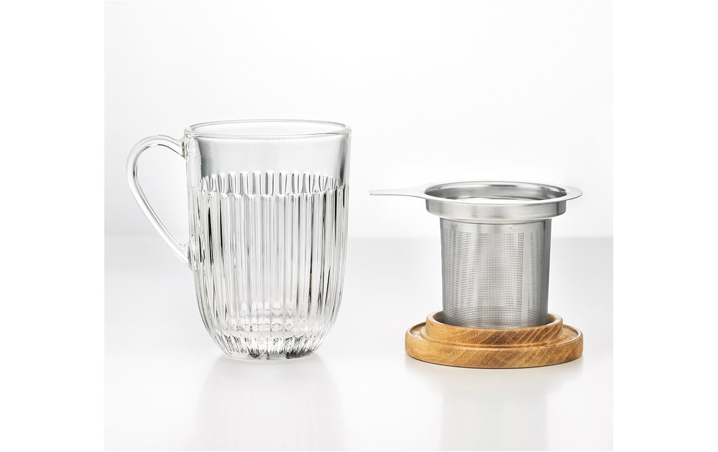 La Rochère Tee-Set Ouessant – 360 ml, Ø 9,0 cm, Glas, mit Deckel, Edelstahlfilter, spülmaschinenfest