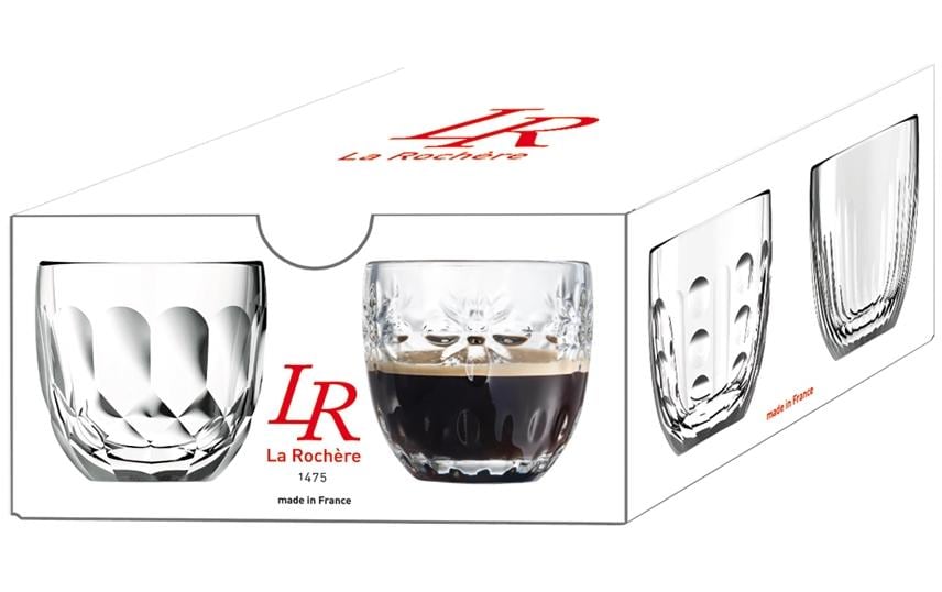 La Rochère Espressotassen Troquet – 4er Set, 100 ml, Ø 6,2 cm, Glas, Transparent, spülmaschinenfest