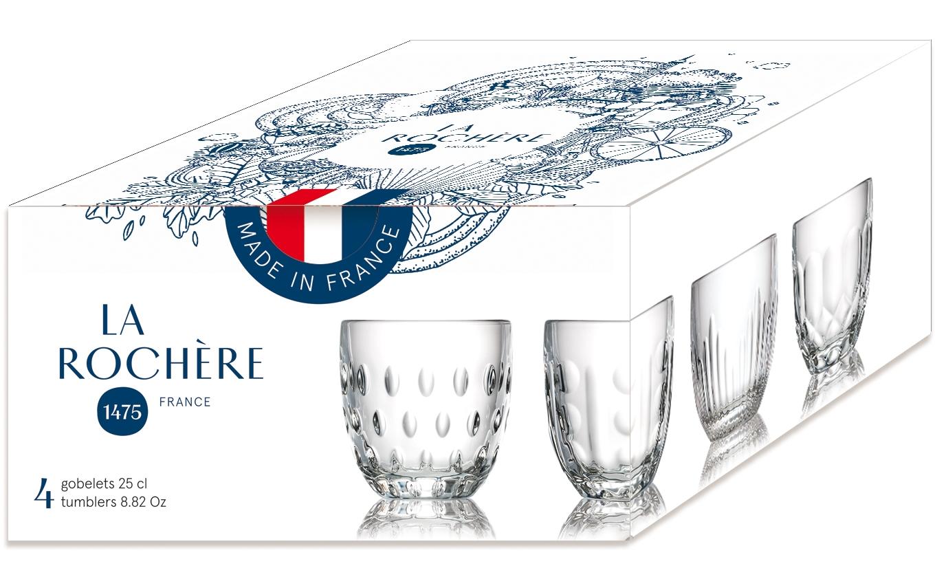 La Rochère Trinkglas Troquet – 4er Set, 250 ml, Ø 7,8 cm, Kalk-Natron-Glas, Transparent, spülmaschinenfest