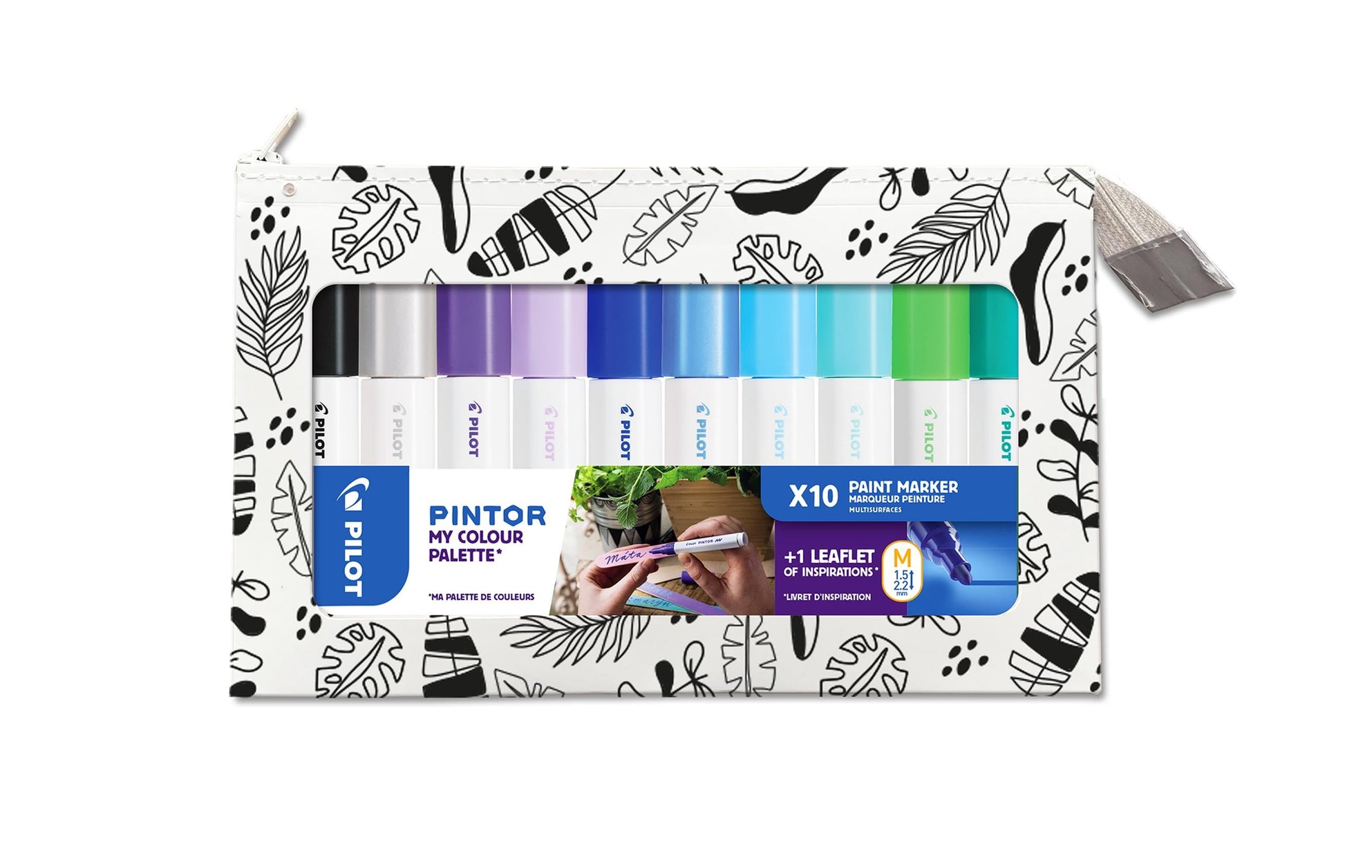 Pilot Pintor Permanentmarker – Rundspitze 1,4 mm – Mehrfarbig, 10er-Set – für Metall
