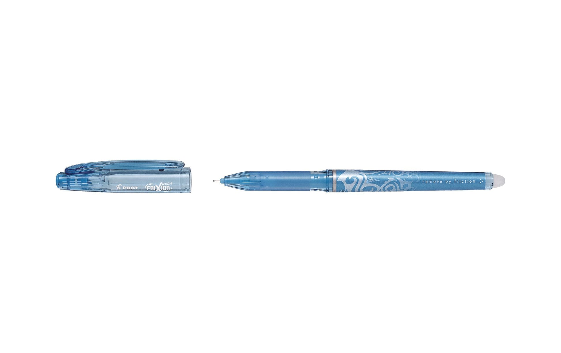 Pilot FriXion Point – radierbarer Tintenroller mit Kappe, 0,5 mm, hellblau, für Linkshänder