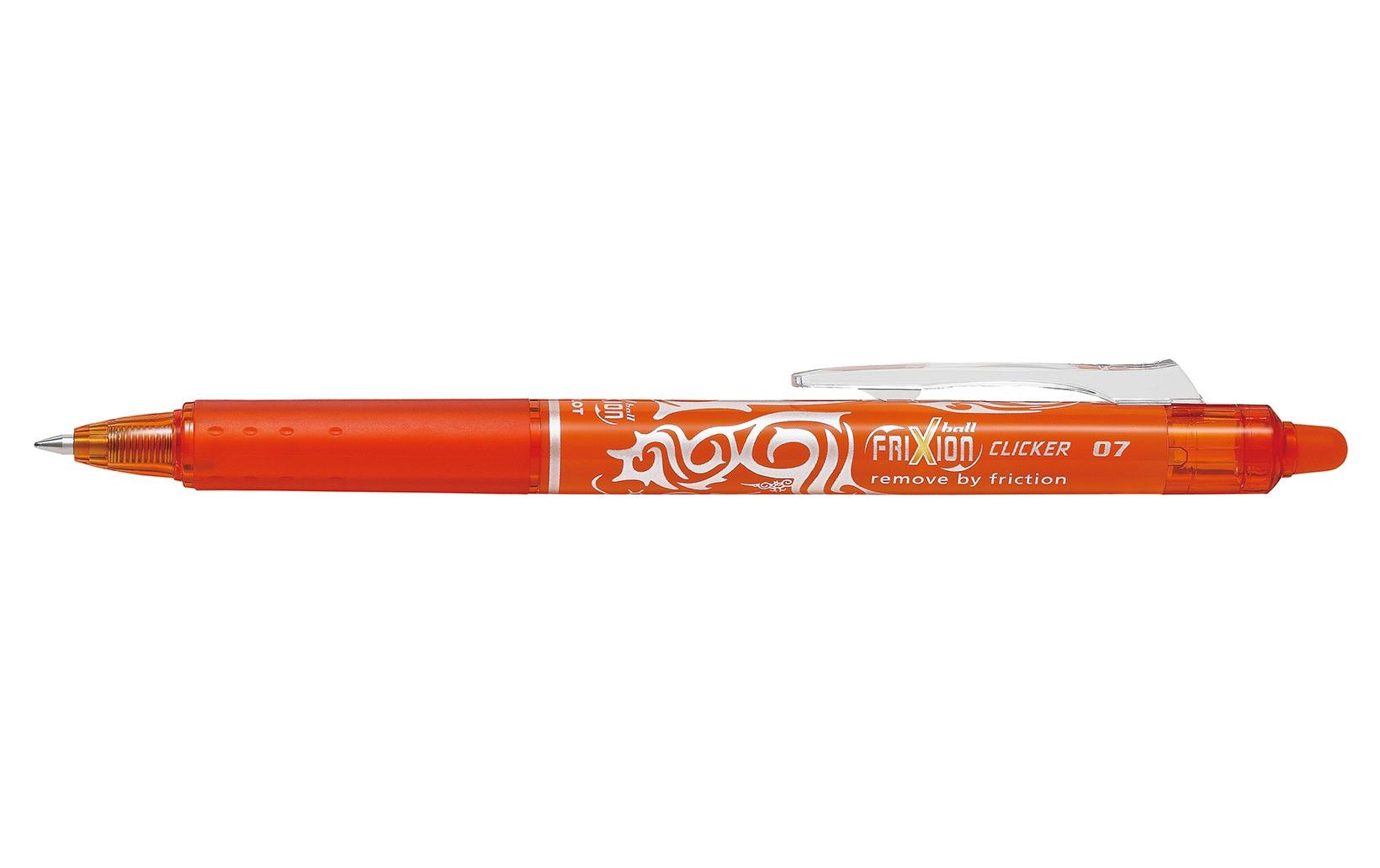 Pilot FriXion Ball Clicker – radierbarer Tintenroller, 0,7 mm, orange, für Linkshänder