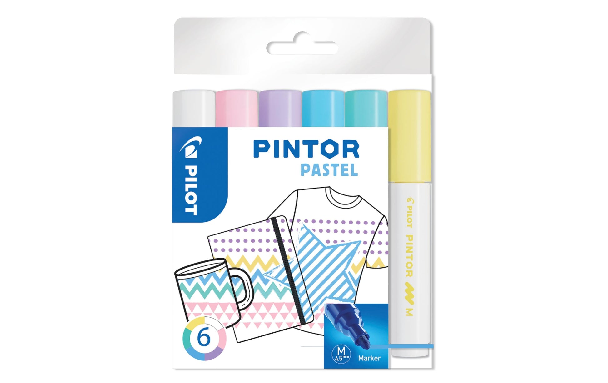 Pilot Pigment-Marker Pintor – Rundspitze 1,5-2,2 mm – Sortiert – 6er-Set – Lichtbeständig
