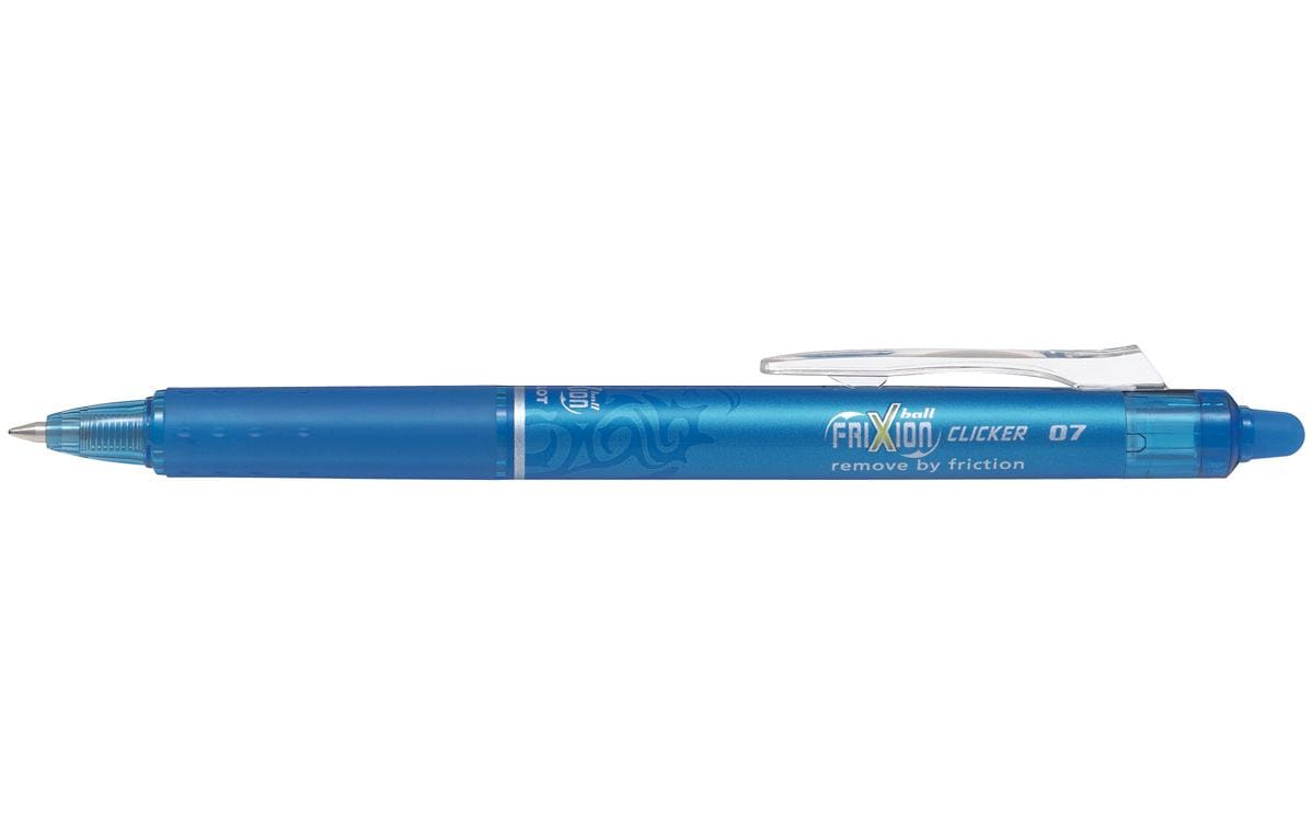 Pilot FriXion Ball Clicker – radierbarer Tintenroller, 0,7 mm, hellblau, für Linkshänder