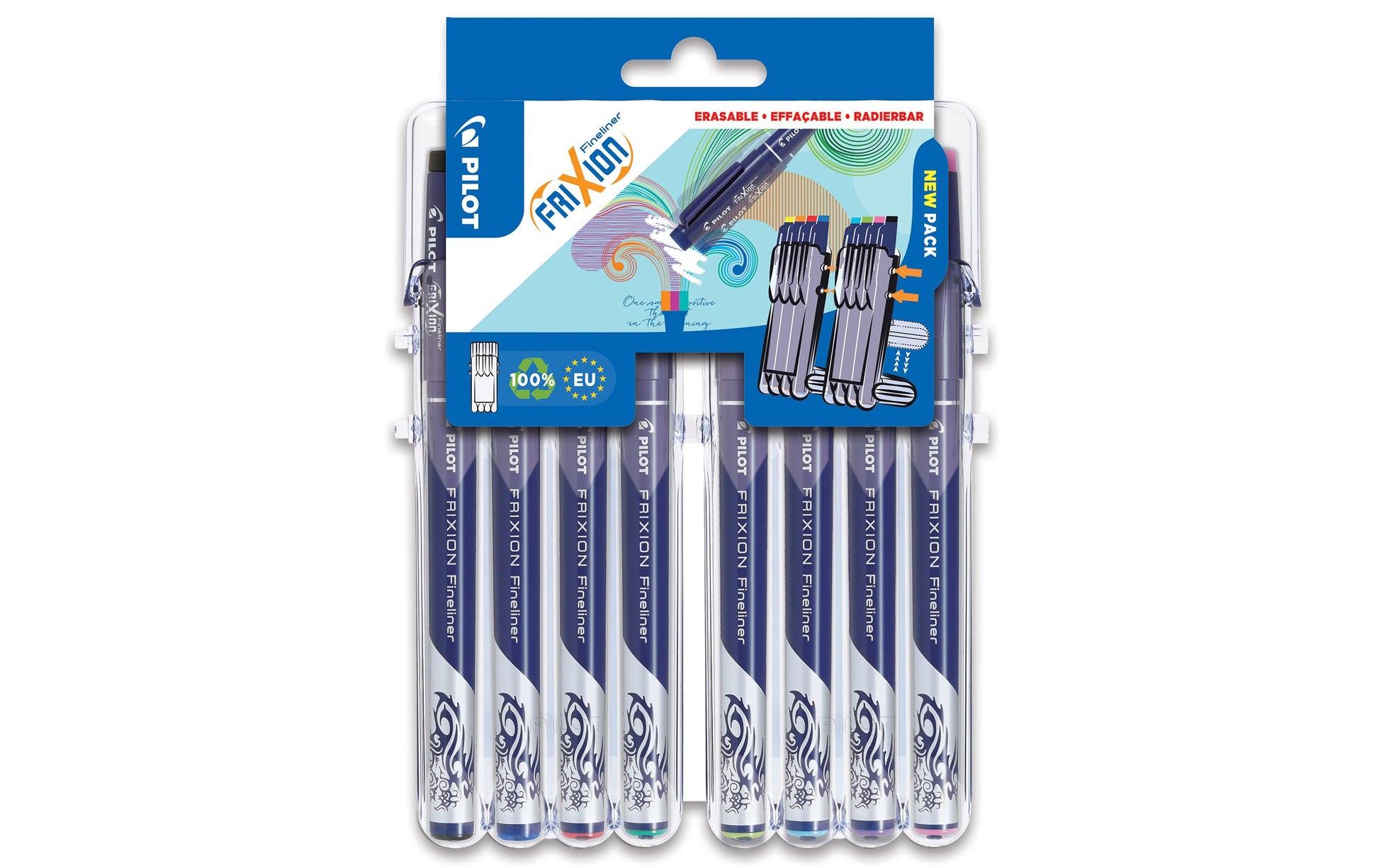 Pilot FriXion Set2Go Fineliner – 8er-Set 1,3 mm – 8 Farben, sortiert
