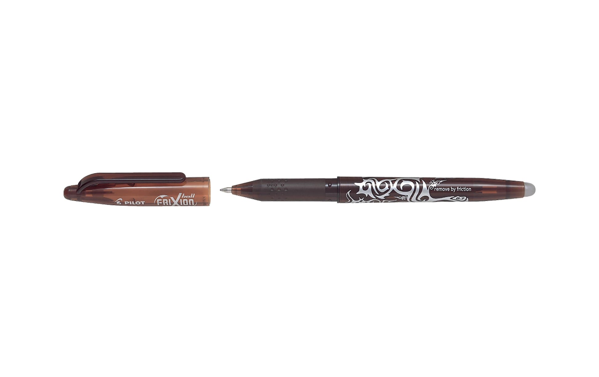 Pilot FriXion Ball – radierbarer Tintenroller mit Kappe, 0,7 mm, braun, für Linkshänder