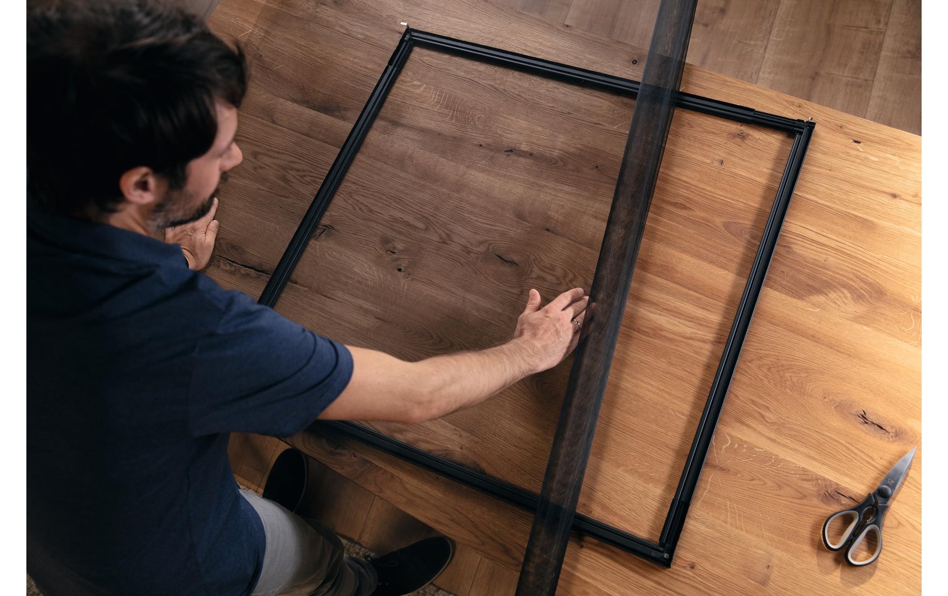 tesa Fliegengitter, faltbar – für Fenster – 80 × 80 bis 140 × 140 cm – weiss